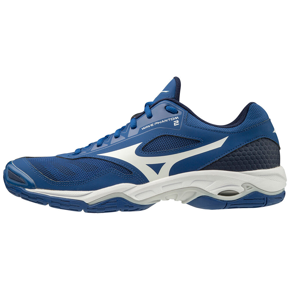 Mizuno WAVE PHANTOM 2 - Erkek Hentbol Ayakkabısı - Mavi/Beyaz/Mavi Türkiye (EMSIGJ-671)